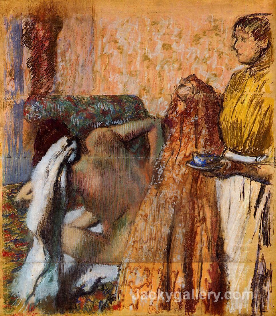 Breakfast after Bath by Edgar Degas paintings reproduction